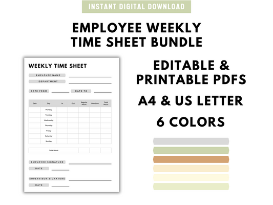 Time Sheet & Time Tracker | Work Schedule, Time Log, Timesheet, Time Management, Employee Time Clock & Employee Timesheet