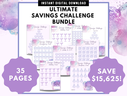 Money Save Challenge | No Spend Challenge, Cash Stuffing, 52 Week Challenge, Savings Jar & Envelope Challenge